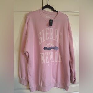 Hollister Pink Sierra Nevada Crew Neck Sweater